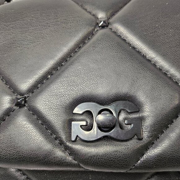 Gilda Paris Black Soft Quilted Studded Messenger Bag/Crossbody NWT - Picture 2 of 13